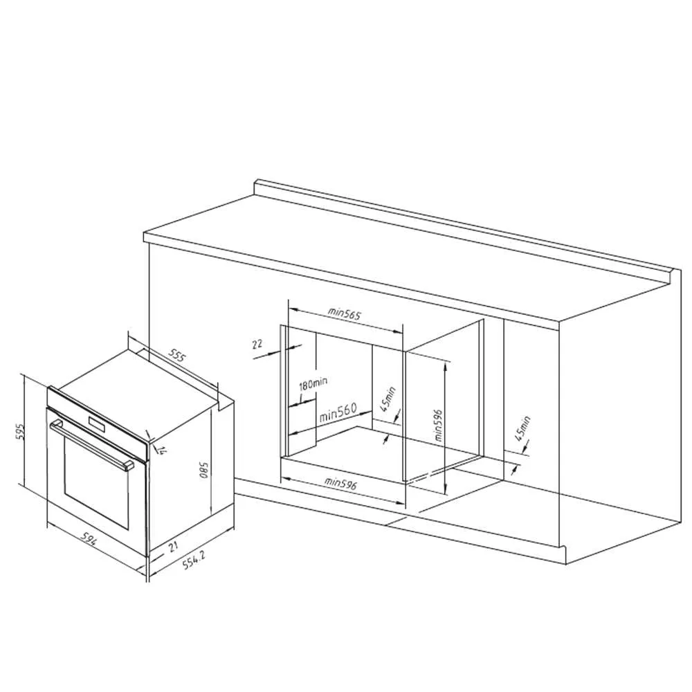 Cecotec Bolero Hexa AF316000 four encastrable noir 81 L