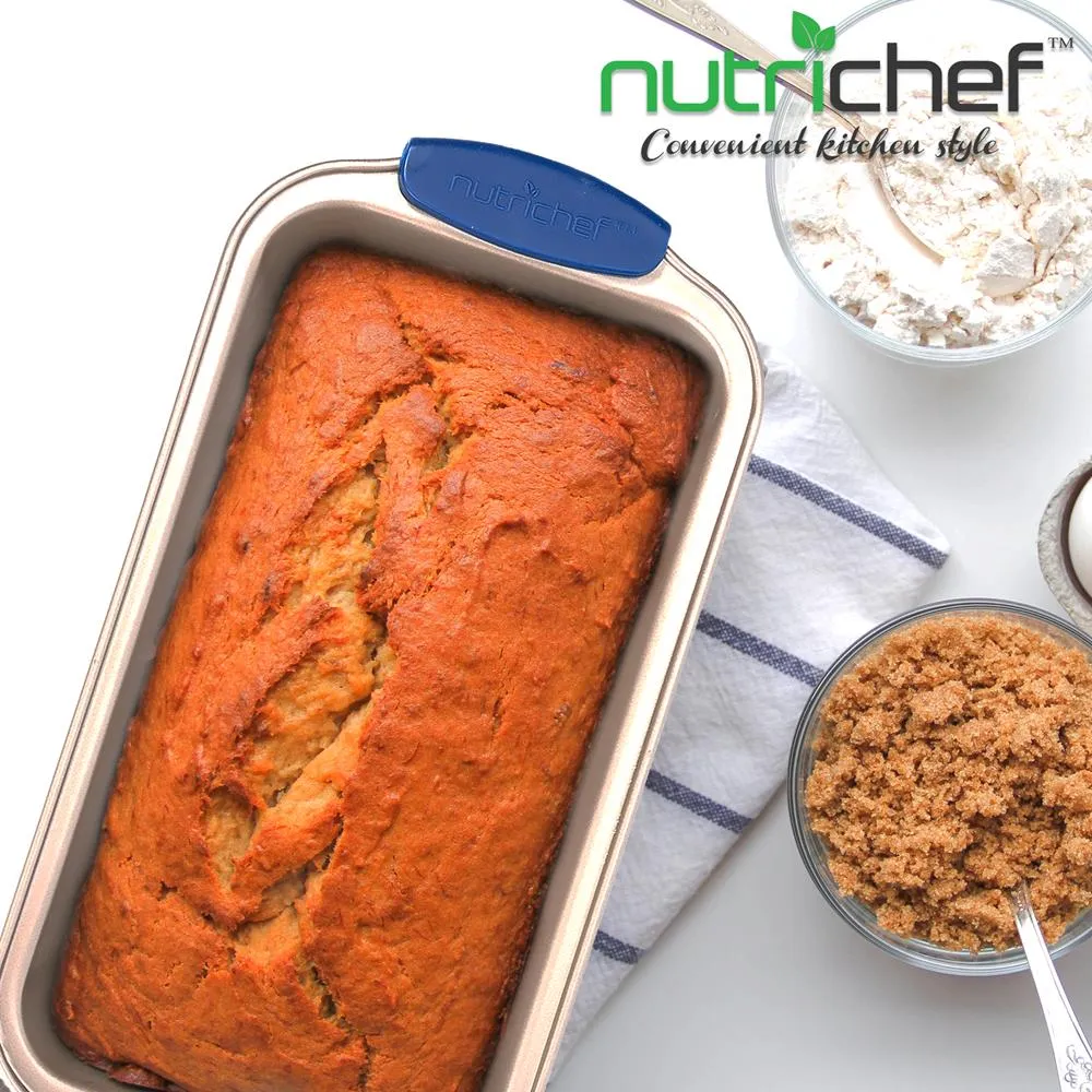 Nutrichef moule à cake doré poignées silicone 29 cm