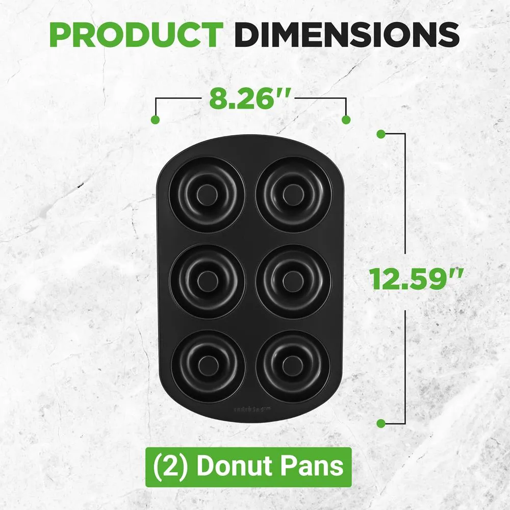 Nutrichef Moule à Donuts Antiadhésif 6 Empreintes Lot de 2 Acier
