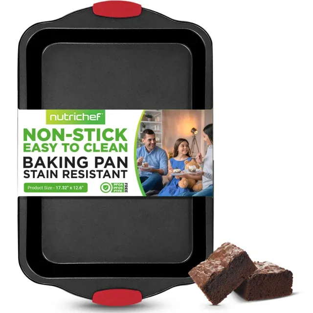 Nutrichef plaque cuisson antiadhésive noire poignées silicone