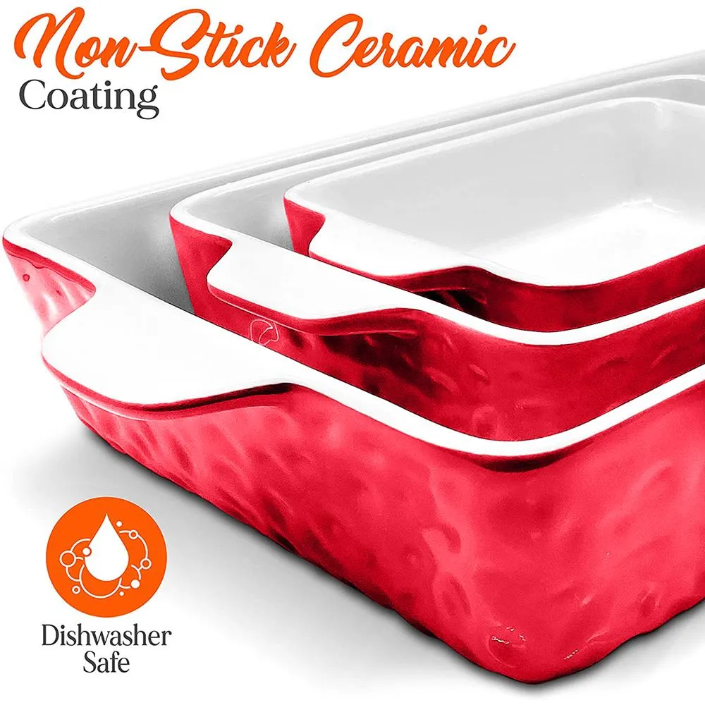 Nutrichef Lot 3 plats gratin céramique gris rectangulaires