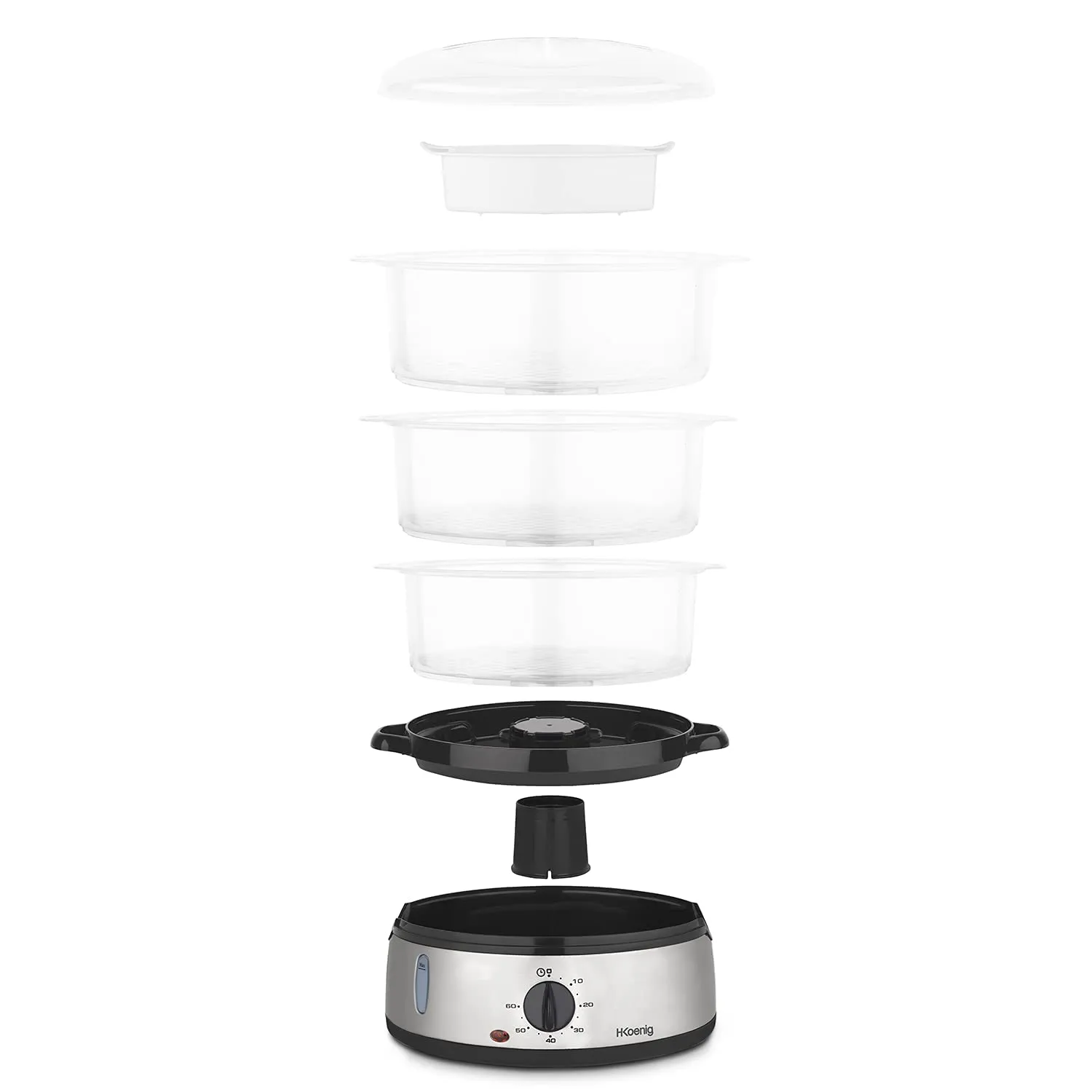 H.Koenig VAP10 cuiseur vapeur inox 9L 3 paniers