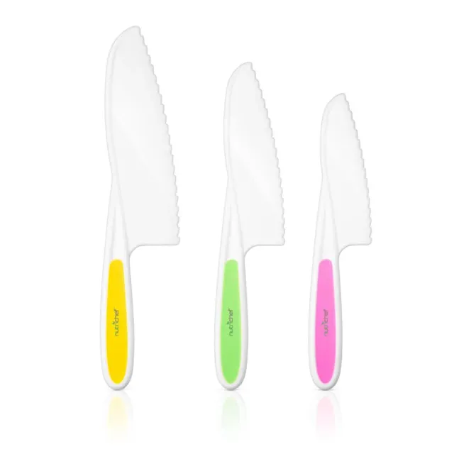 Nutrichef couteaux enfants nylon 3 pièces sécurisés