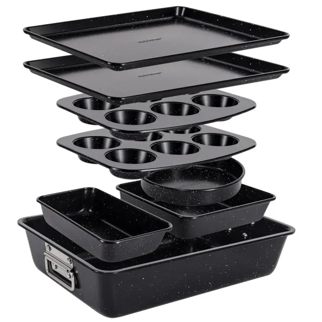 Nutrichef set pâtisserie 8 pièces marbre noir empilable