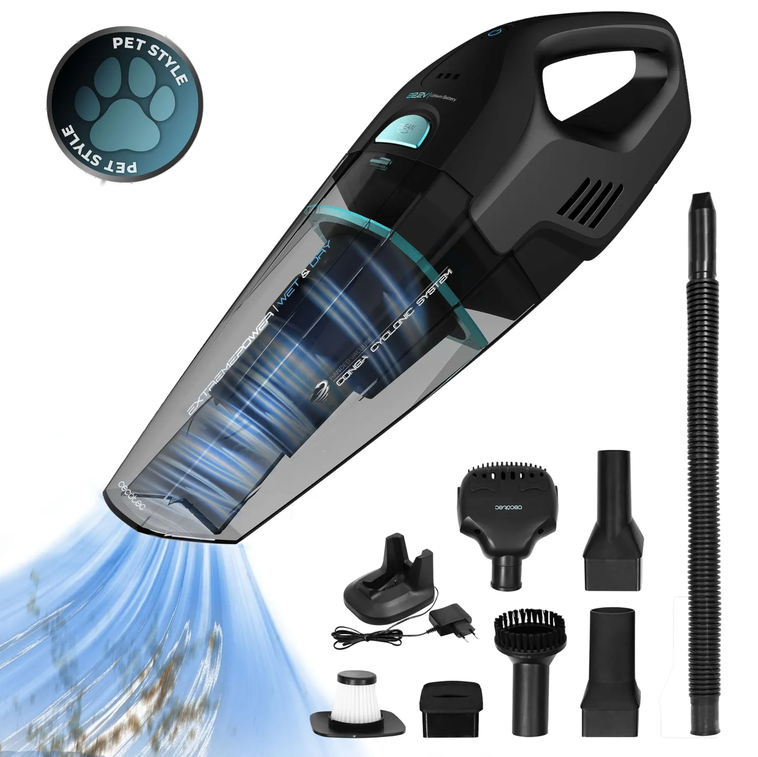 Cecotec Conga Immortal 22,2V aspirateur à main animal