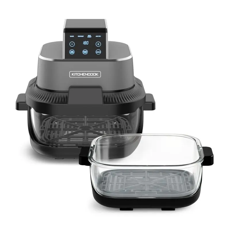 Kitchencook Crispx friteuse à air verre 4L+1,5L panoramique