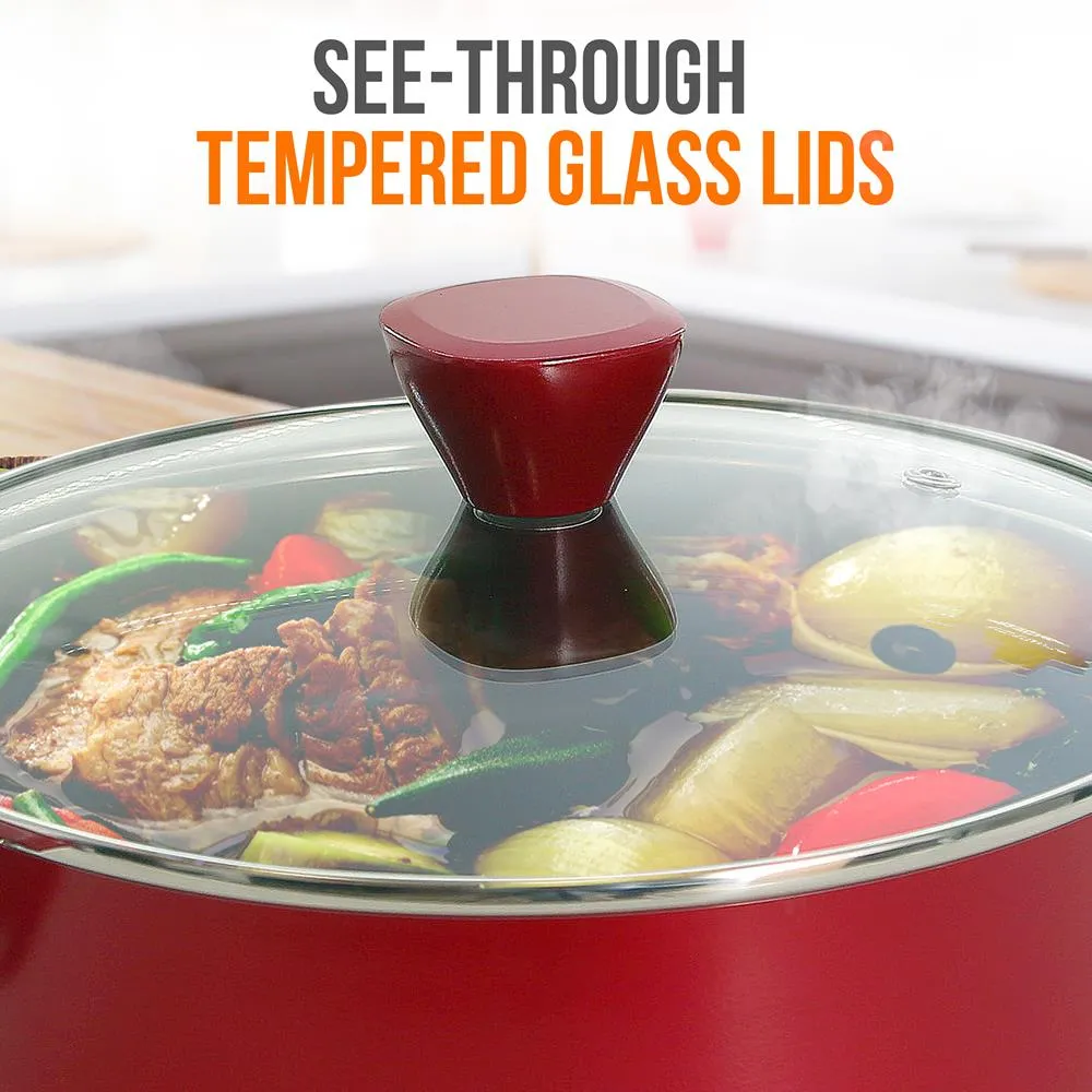 Nutrichef Casserole Antiadhésive 2 Qt Couvercle Verre