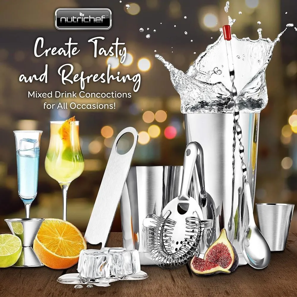 Nutrichef set shaker cocktail inox 15 pièces