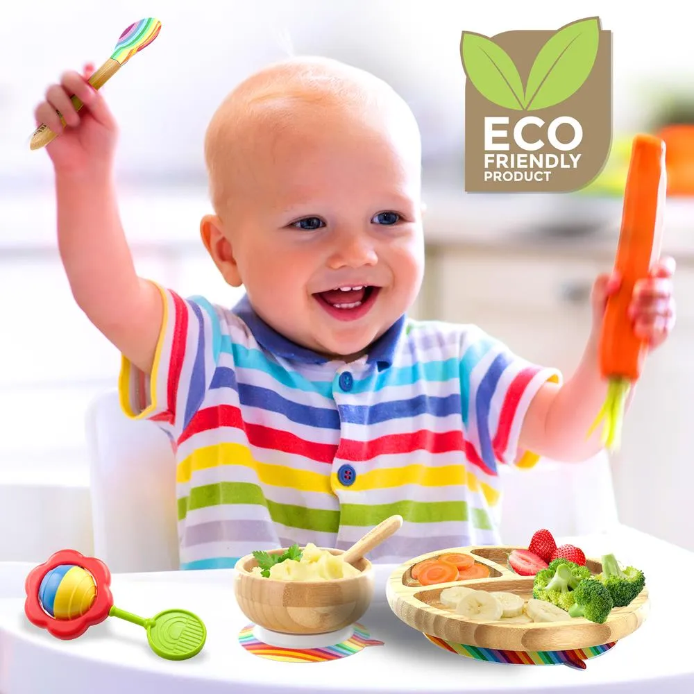 Nutrichef assiette bébé ventouse 3 compartiments + cuillère