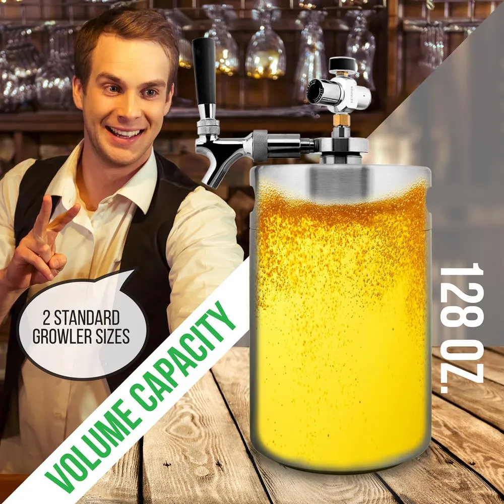 Nutrichef PKBRTP299 mini fût bière 3,8 L inox avec CO2