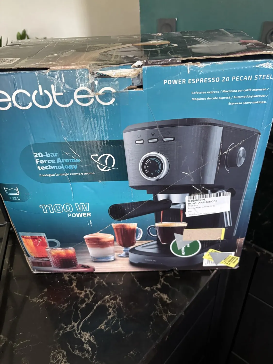 Cecotec Power Espresso 20 Pecan Steel machine expresso acier 20 bars