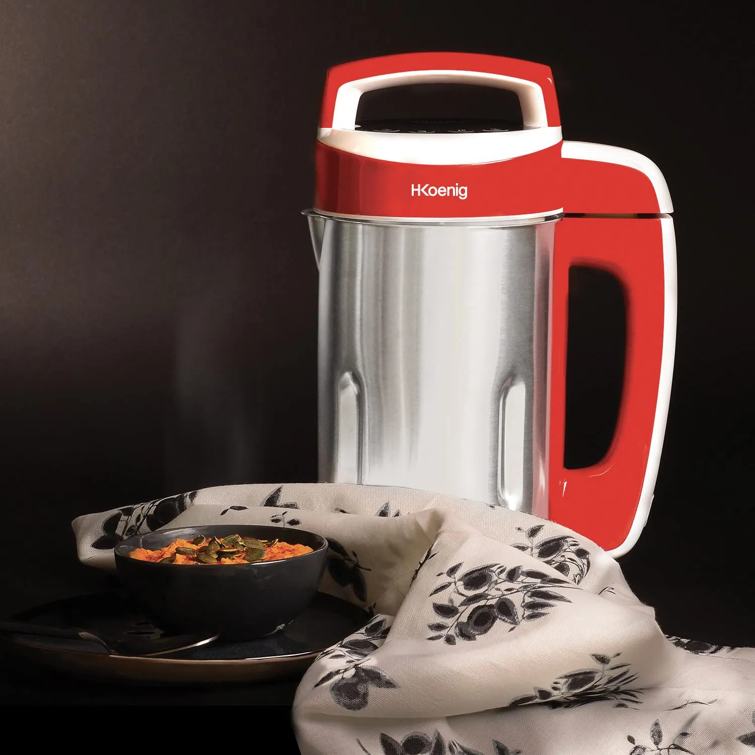 H.Koenig MXC18 blender chauffant 1,1L rouge soupe mixée