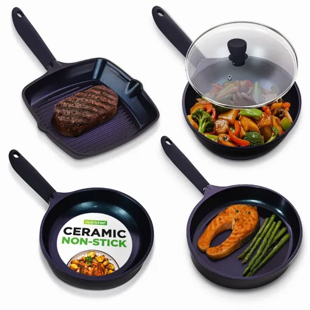Nutrichef Blue Diamond batterie 5 poêles céramique induction
