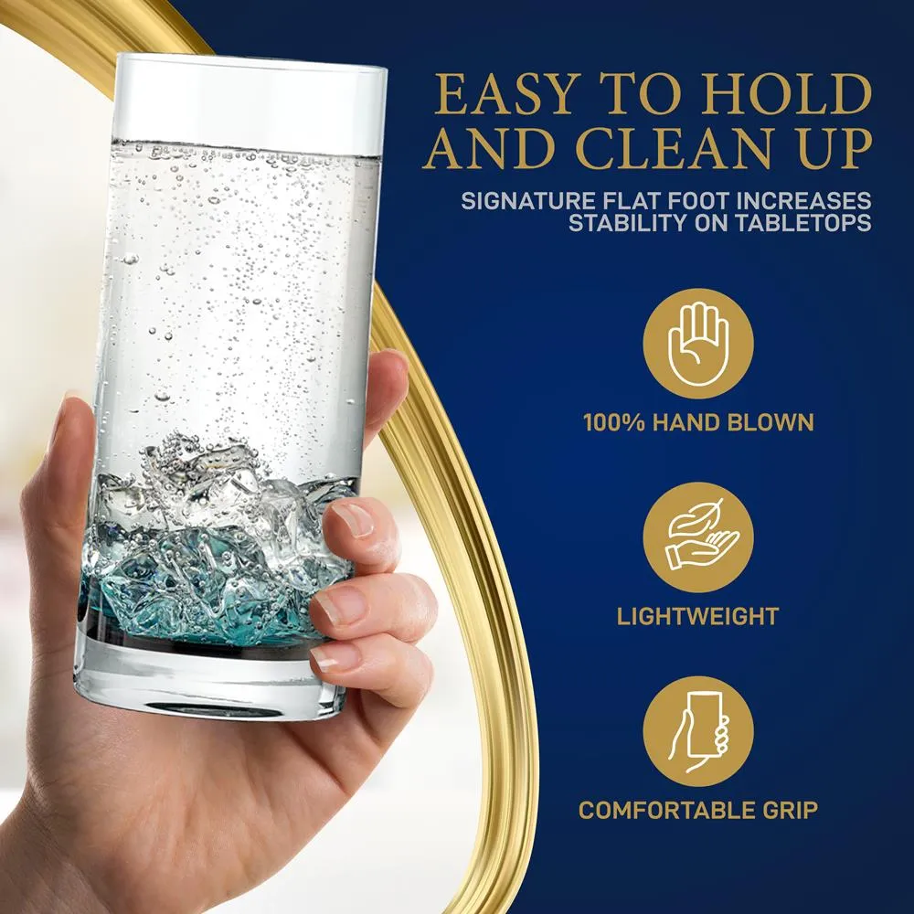 Nutrichef verres highball cristal 12,5 Oz lot de 2