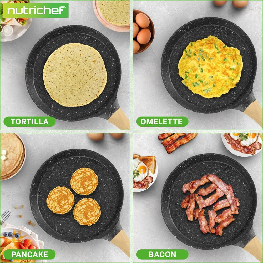 Nutrichef poêle à crêpes 28 cm antiadhésive + râteau