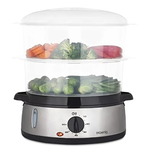 H.Koenig VAP10 cuiseur vapeur inox 9L 3 paniers