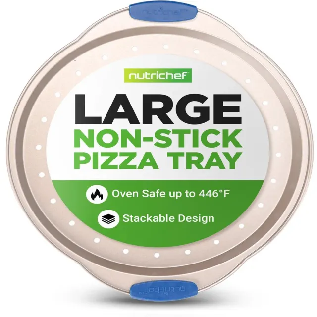 Nutrichef plaque pizza 33 cm acier doré antiadhésive