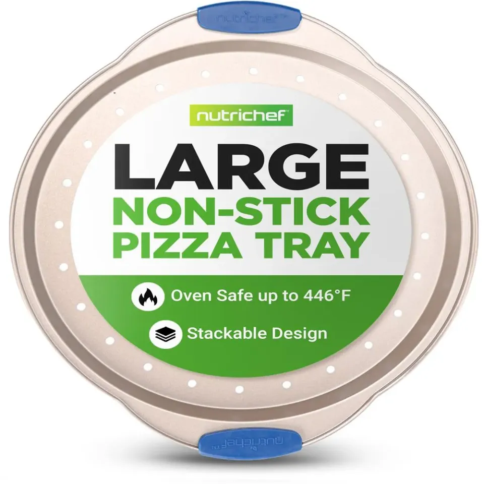 Nutrichef plaque pizza 33 cm acier doré antiadhésive