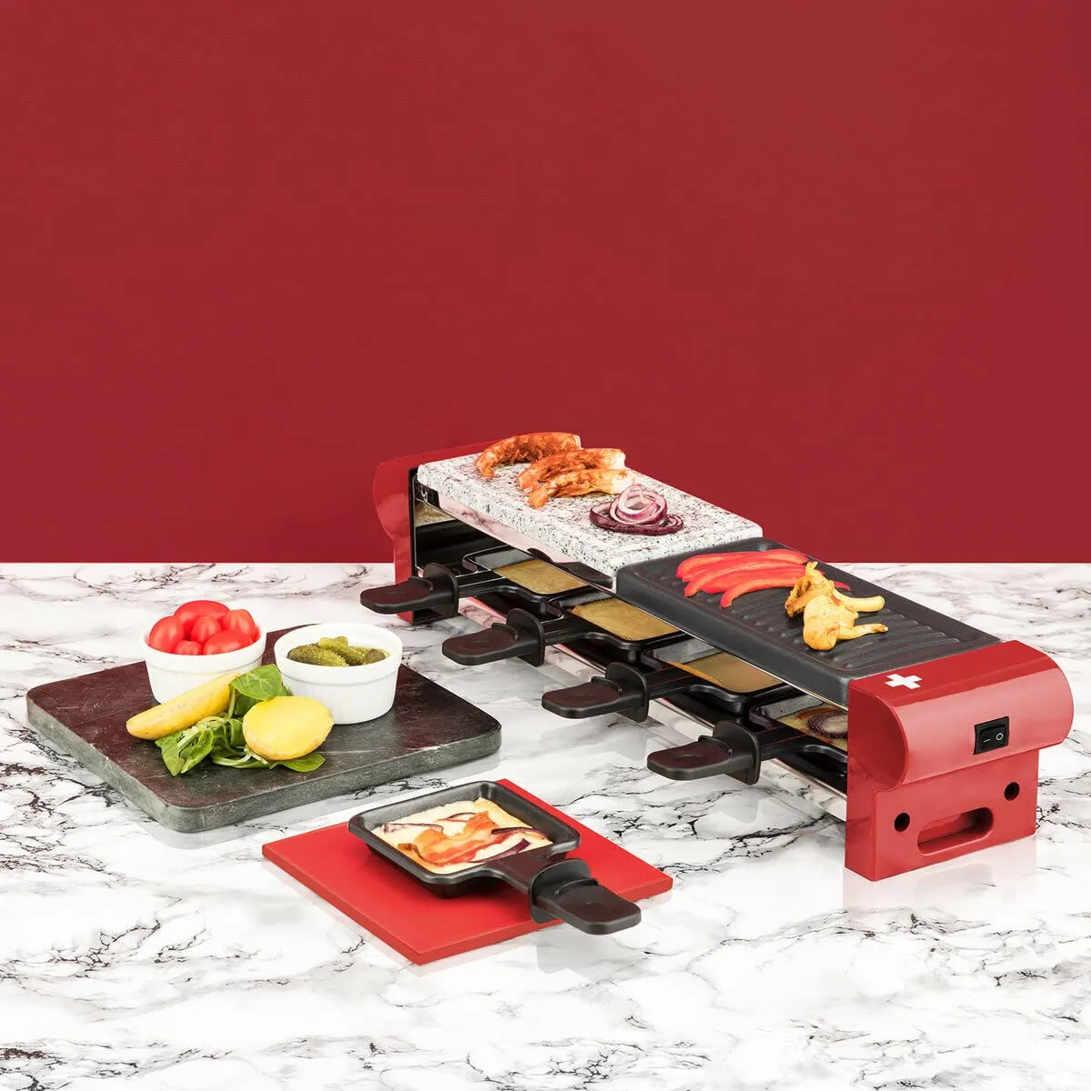 H.Koenig RP4 appareil raclette 4 personnes pierre granit 600W