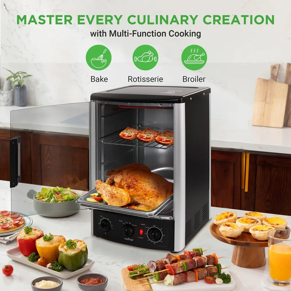 Nutrichef four rôtissoire vertical 1500W 24 L porte verre