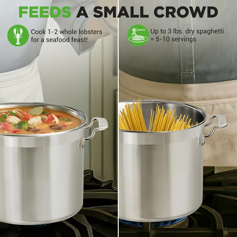 Nutrichef NCSPT12Q faitout inox 12 QT induction grande capacité