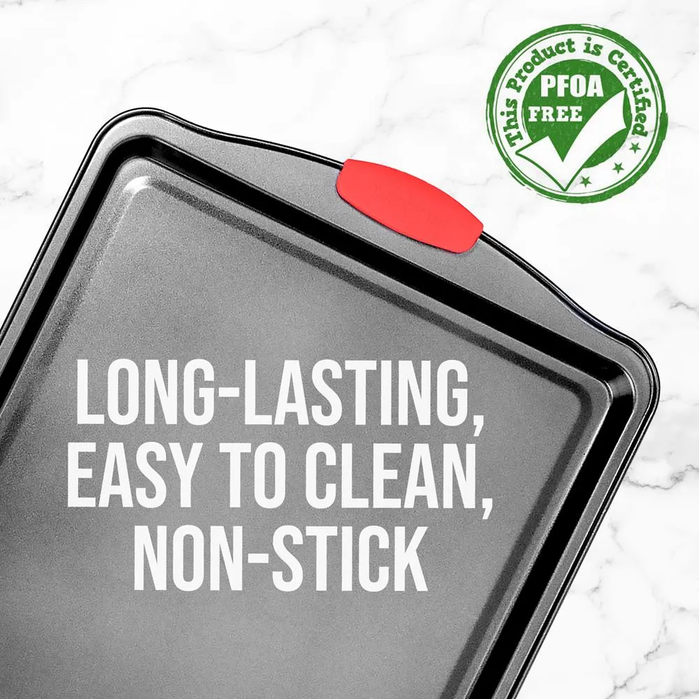 Nutrichef plaque cookies noire poignées silicone 43x30 cm