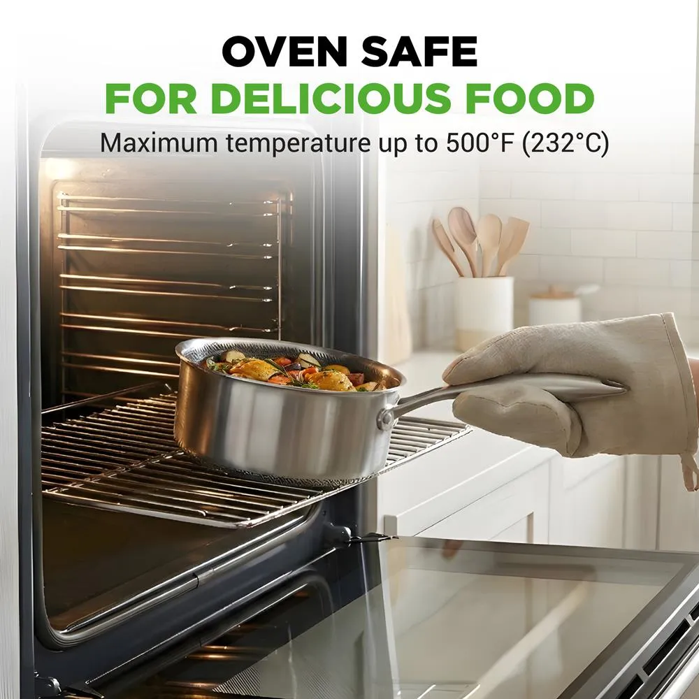 Nutrichef NC3PLY8Z batterie cuisine inox triply 8 pièces
