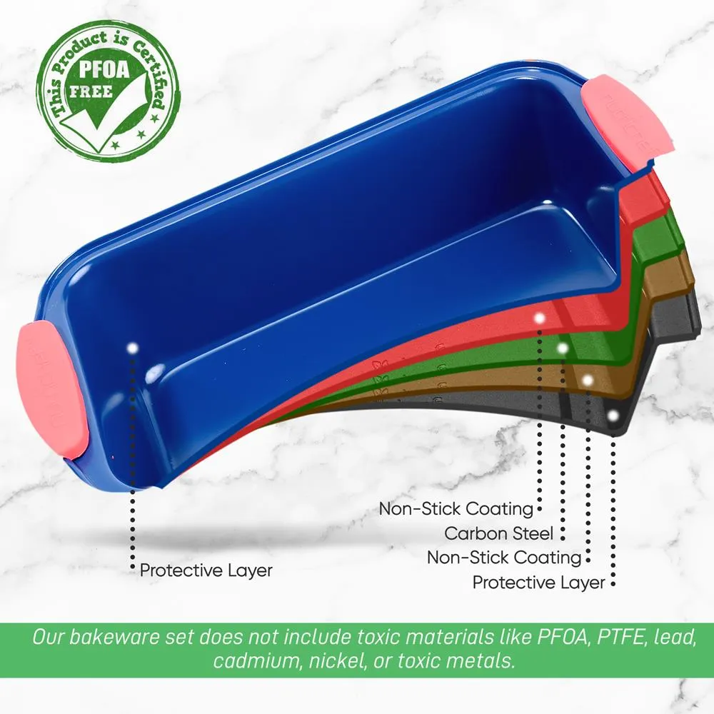 Nutrichef moule à cake antiadhésif bleu silicone
