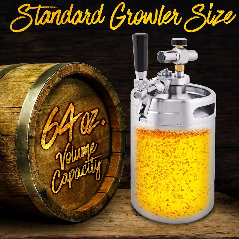 Nutrichef Mini Keg fût à bière 1,9 L inox CO2