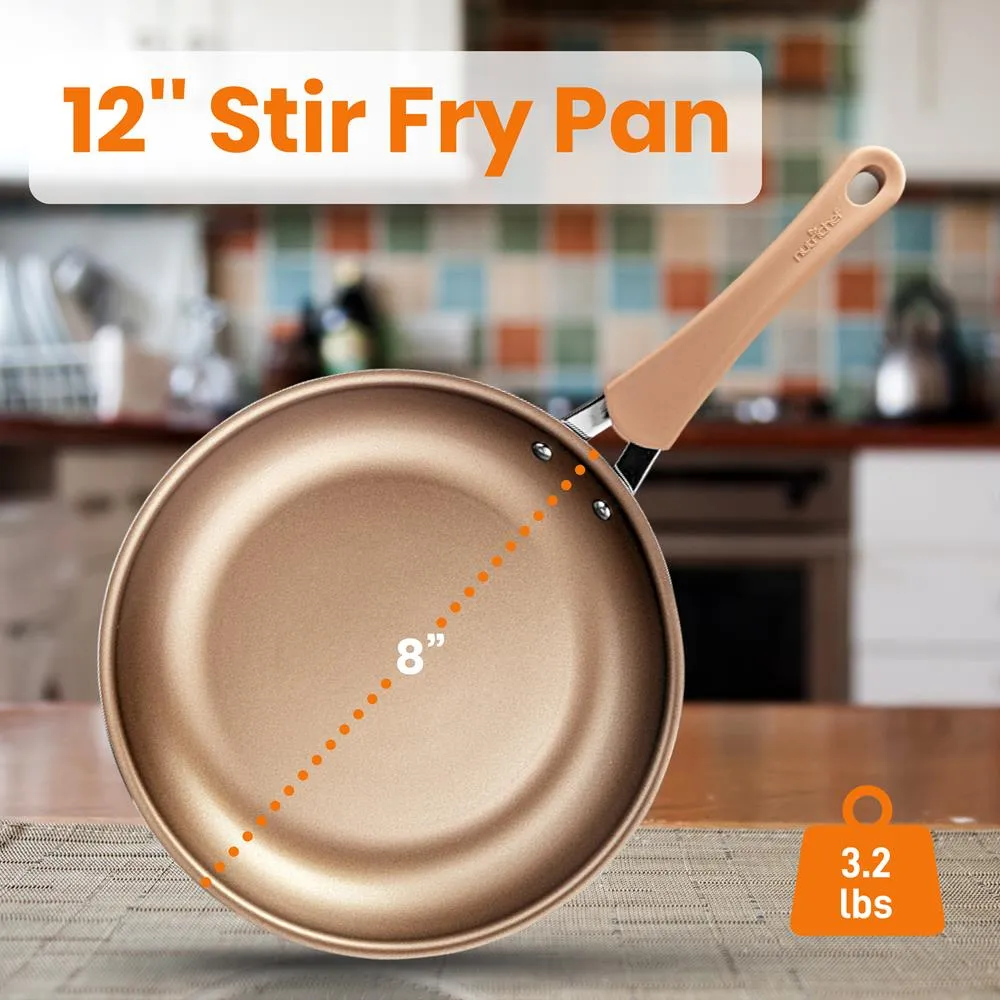 Nutrichef Poêle à Frire 12'' Antiadhésive Induction 30 cm