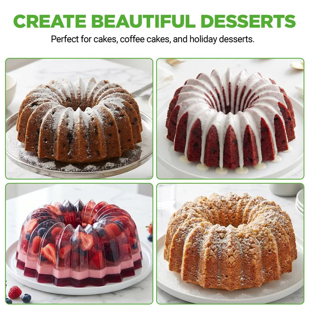 Nutrichef moule bundt gâteau 23 cm alu doré antiadhésif