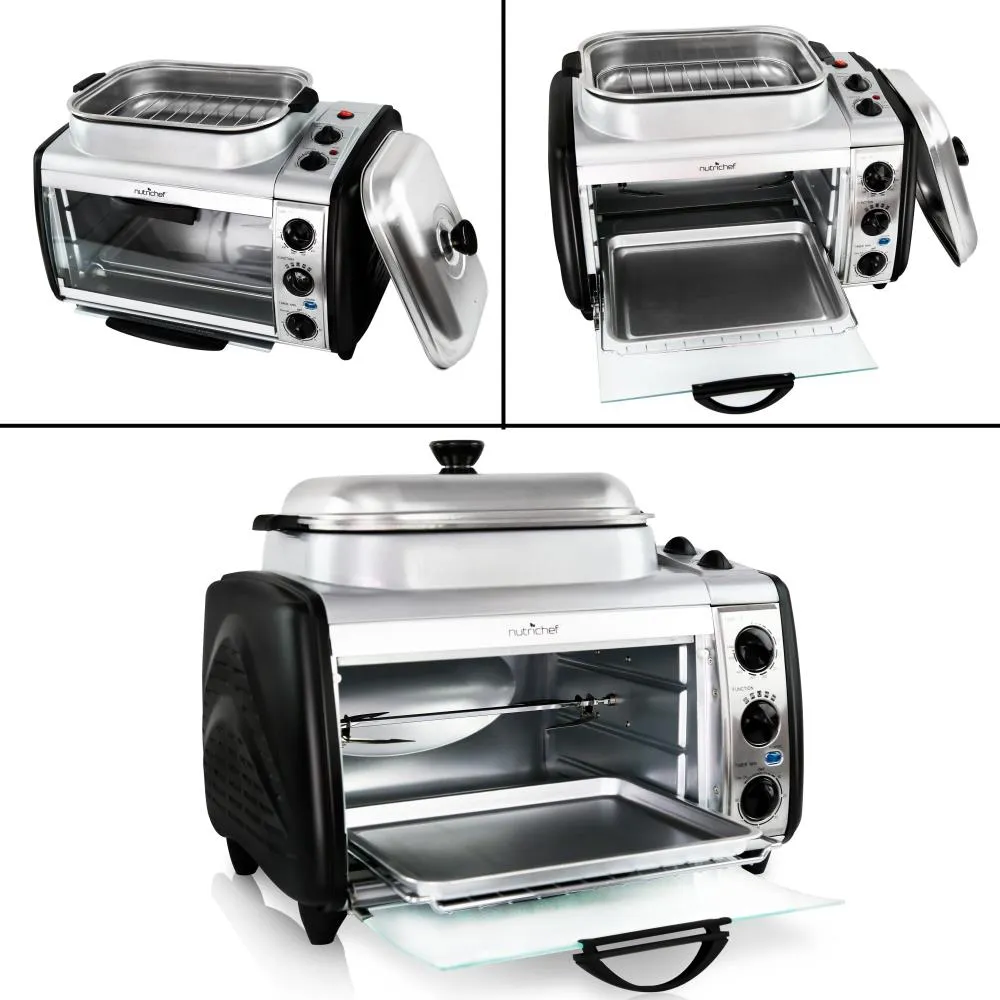 Nutrichef four multifonction rôtisserie 1780W double zone