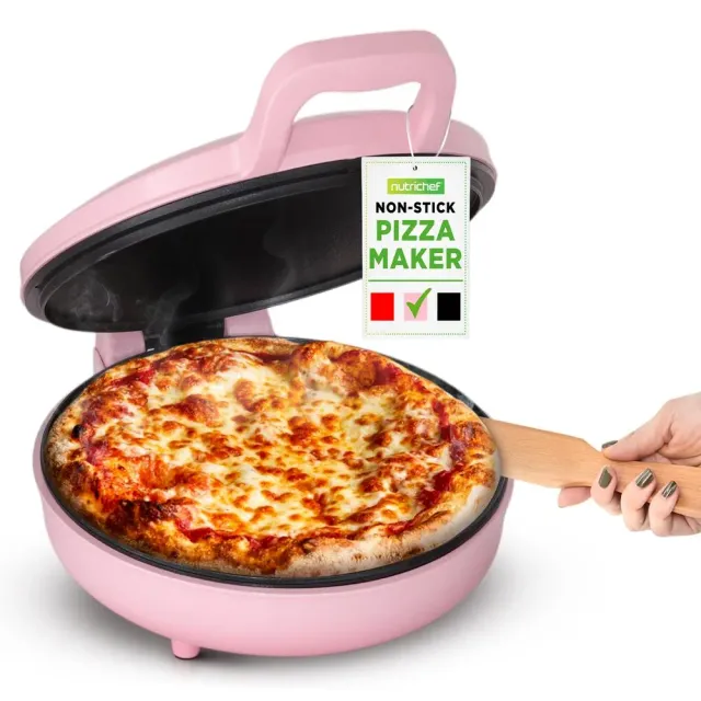 Nutrichef Four à Pizza Comptoir 12 Pouces Rose 1500 W