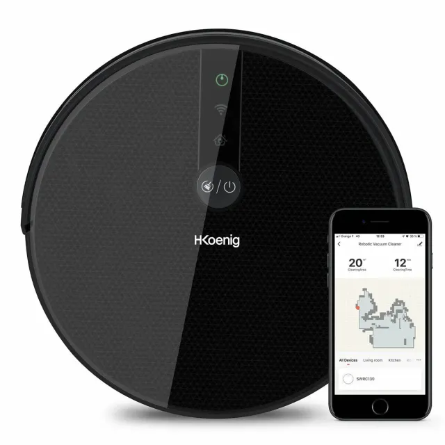 H.Koenig SWRC130 aspirateur robot laveur WiFi 350 ml