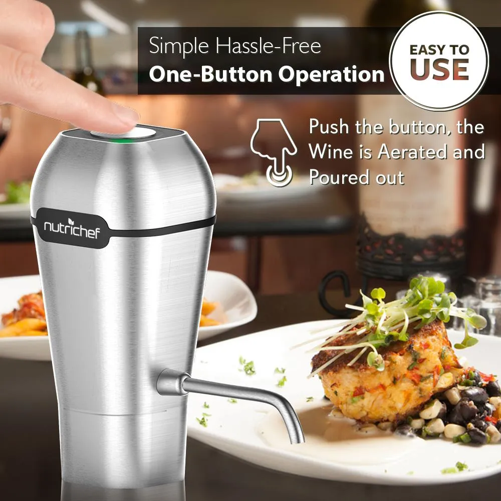 Nutrichef Pompe Aérateur Vin Électrique USB Décanteur