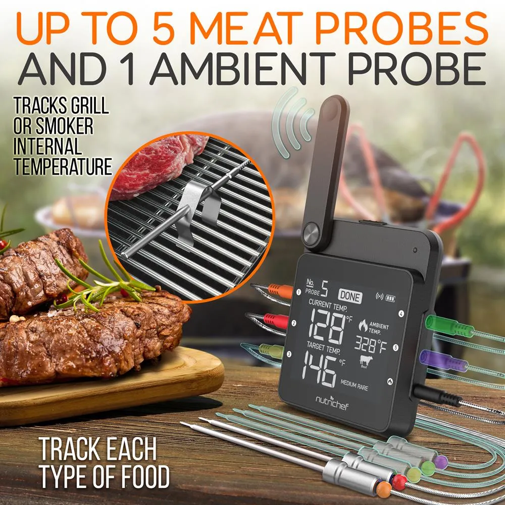 Nutrichef thermomètre barbecue WiFi 2 sondes inox