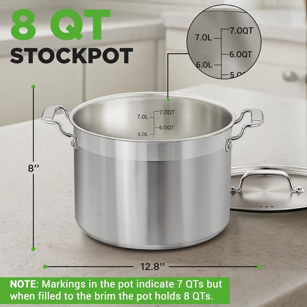 Nutrichef NCSPT8Q faitout inox 8 QT induction familial