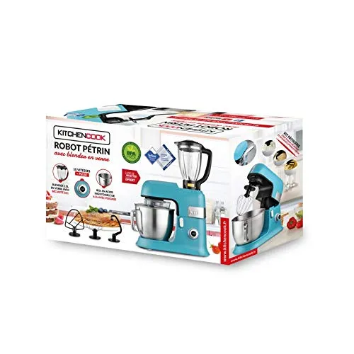Kitchencook Expert XL Blue robot pétrin 6,5L 1300W blender verre