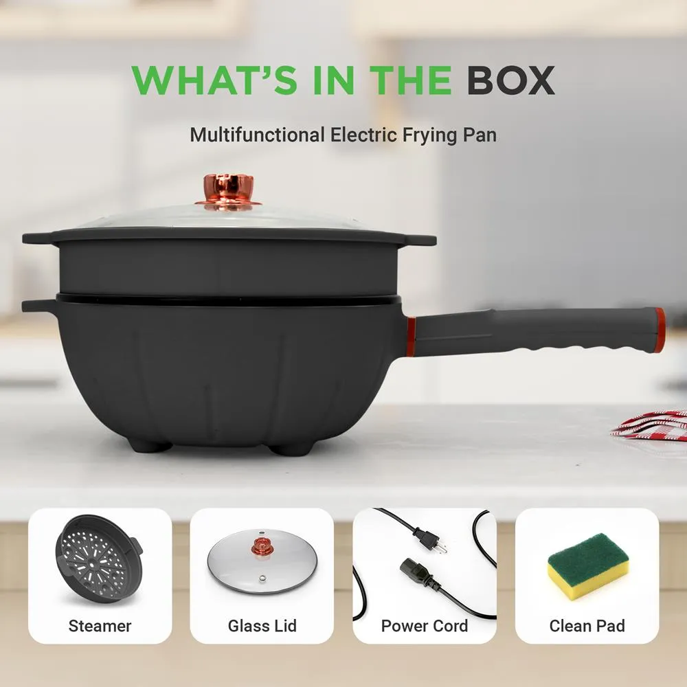 Nutrichef poêle électrique 4 L + steamer tactile