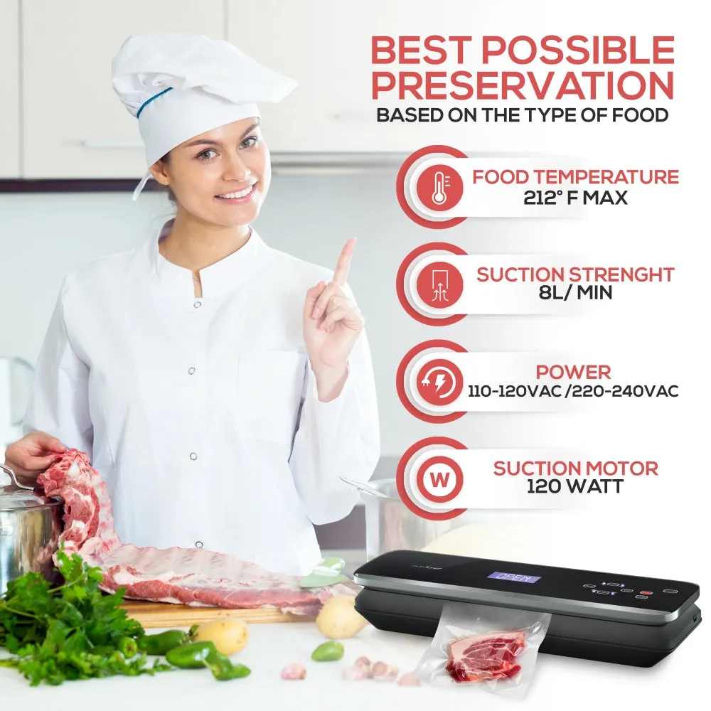 Nutrichef PKVS40BK Soudeuse Sous Vide 120 W Rouleau