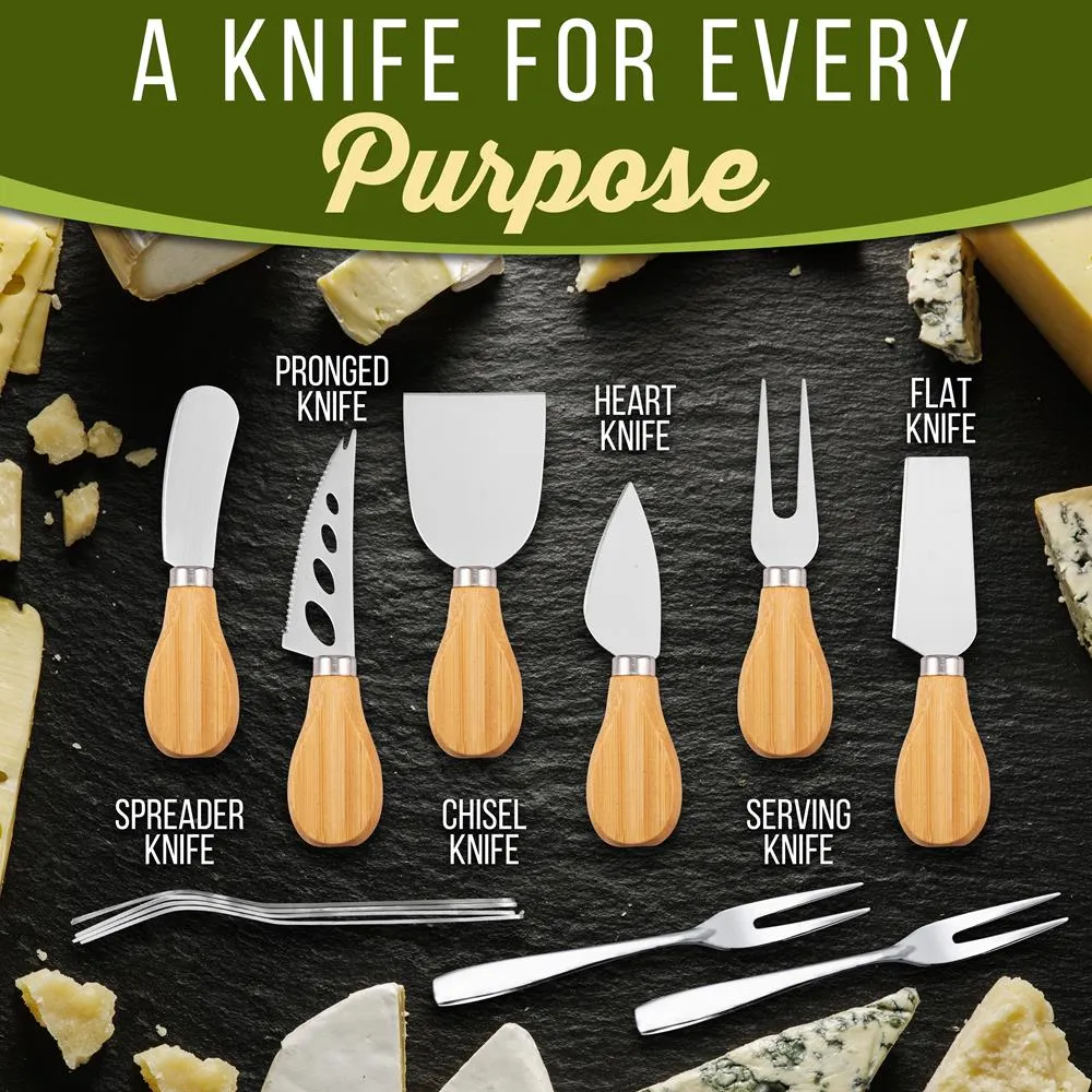 Nutrichef planche apéro bambou XL 6 couteaux