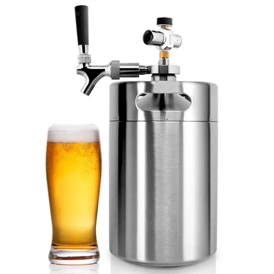 Nutrichef PKBRTP299 mini fût bière 3,8 L inox avec CO2