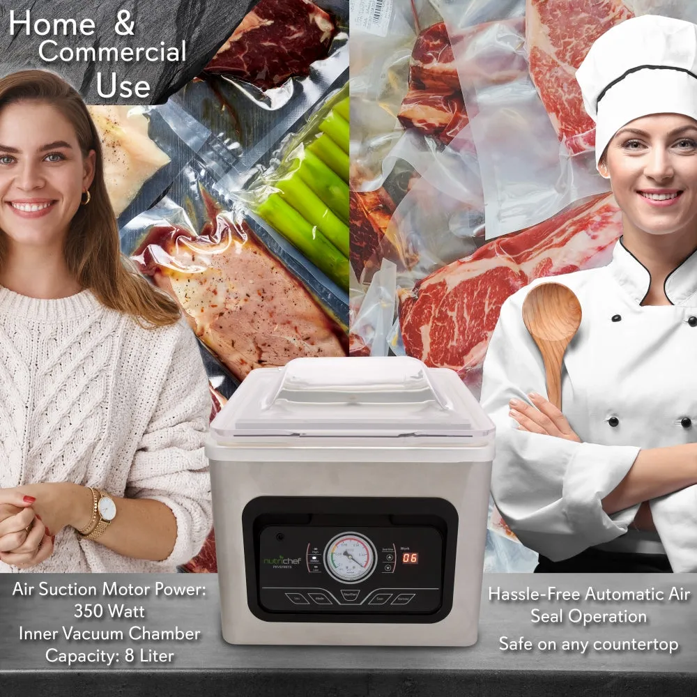 Nutrichef machine sous vide à cloche inox 8 L