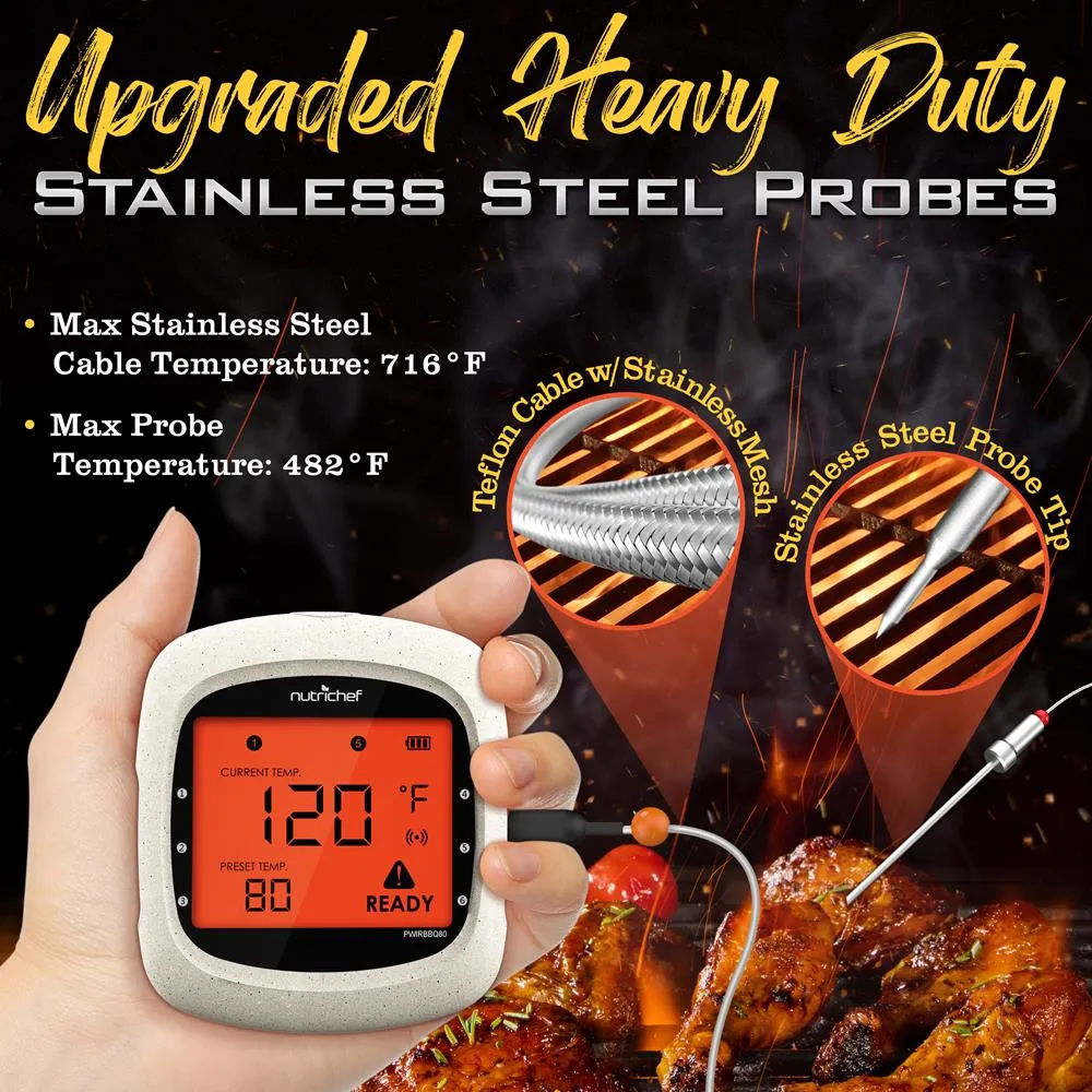 Nutrichef PWIRBBQ80 thermomètre viande Bluetooth 6 sondes