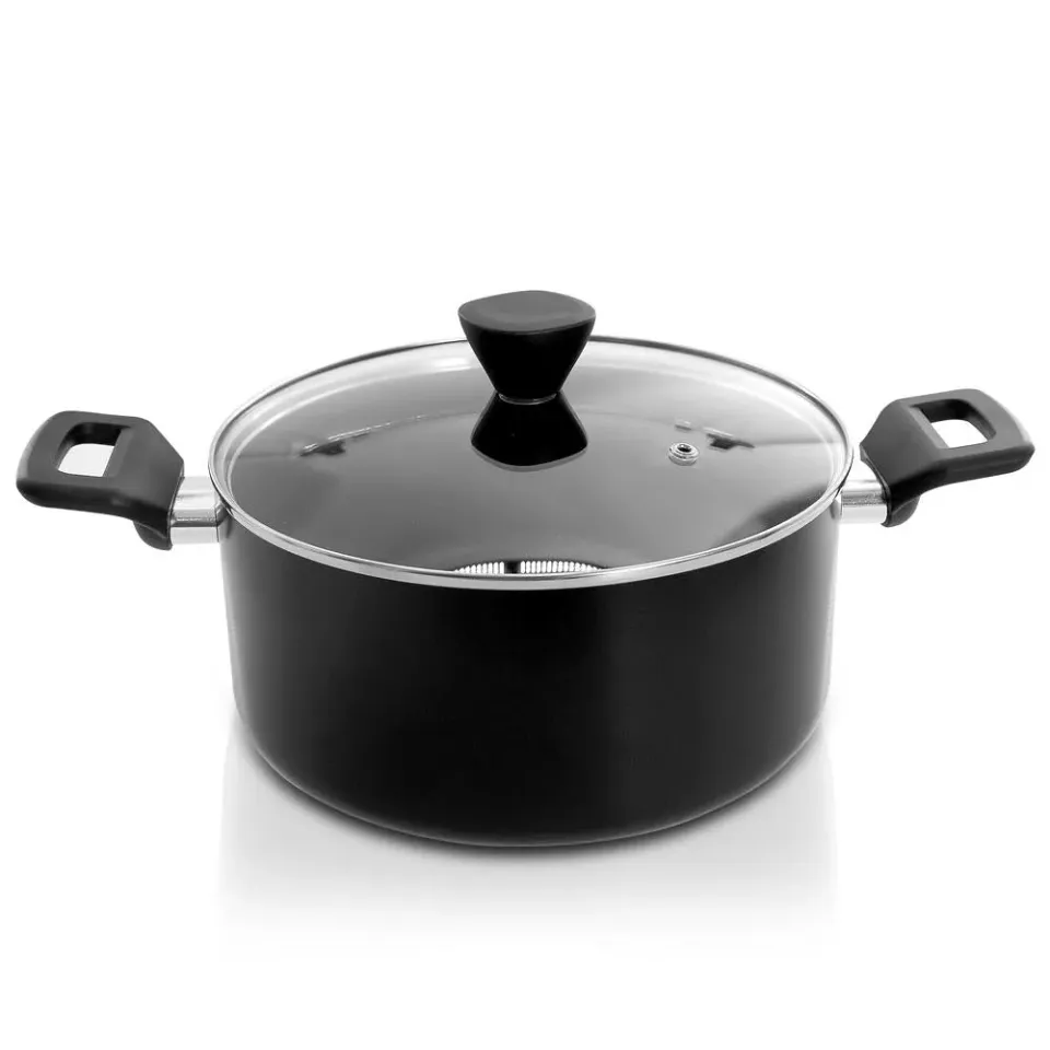 Nutrichef NCCWA13 Faitout 5 Qt Antiadhésif Couvercle Verre