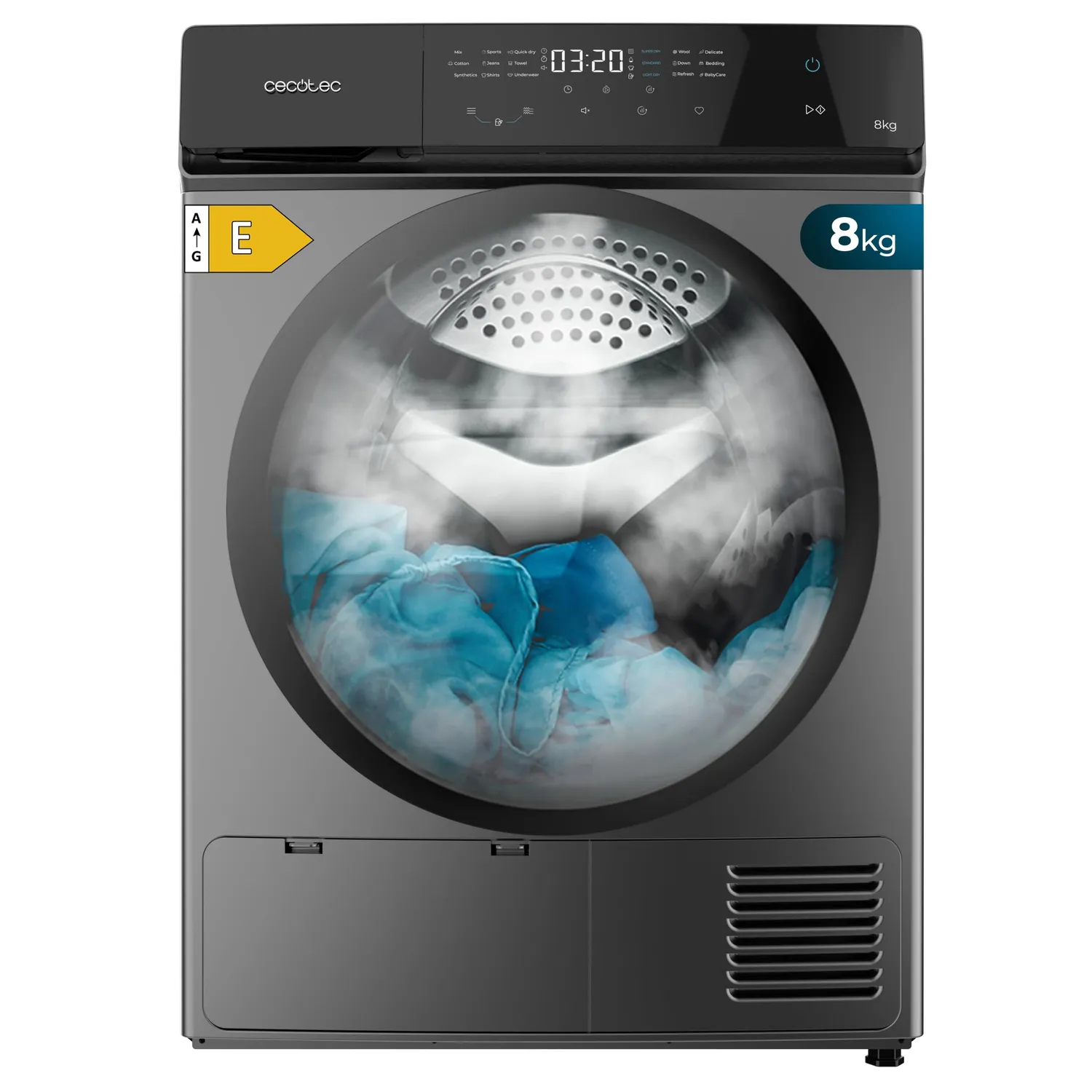 Cecotec Bolero DressCode Dry 9400 sèche-linge 9 kg Steel pompe à chaleur