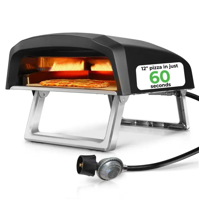 Nutrichef four à pizza gaz 30 cm inox 500°C
