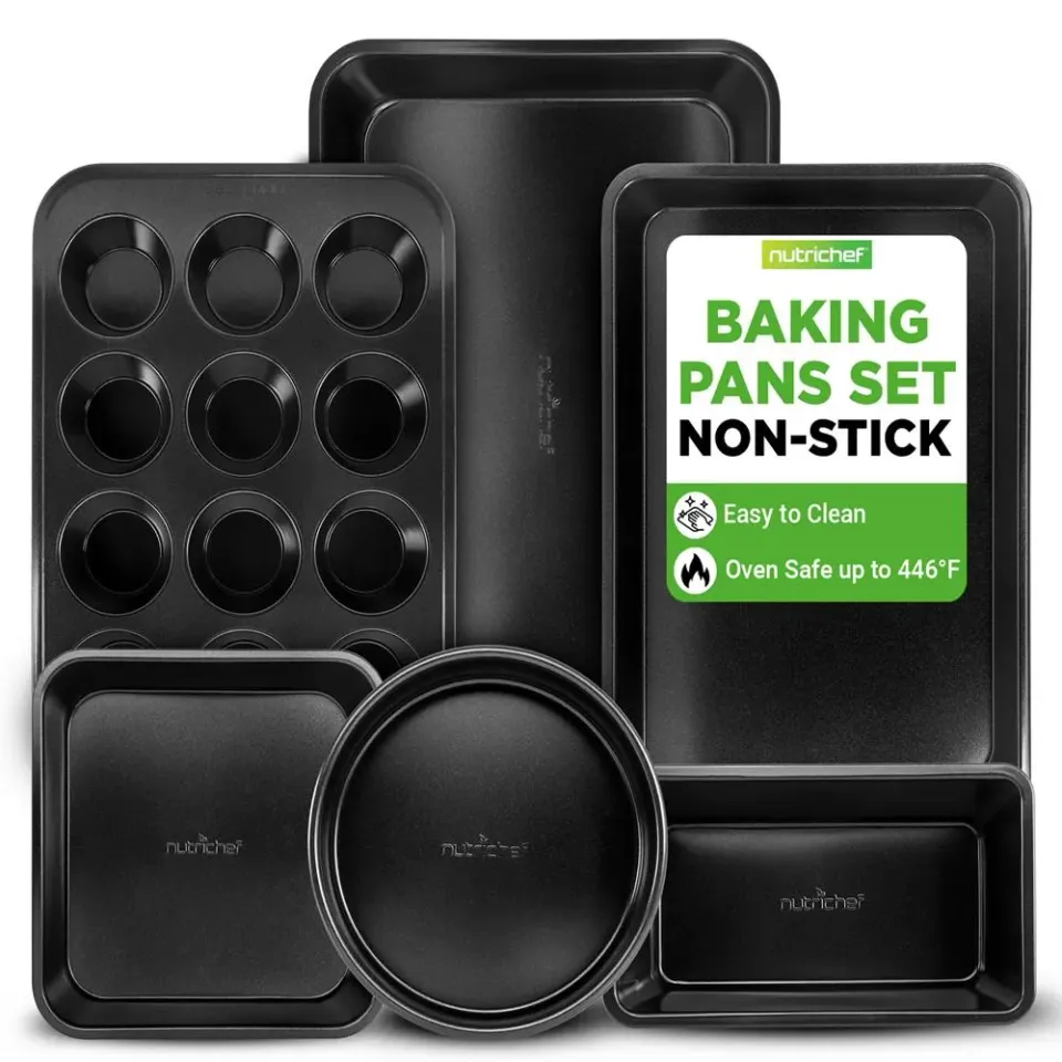 Nutrichef set moules pâtisserie antiadhésif 6 pcs noir