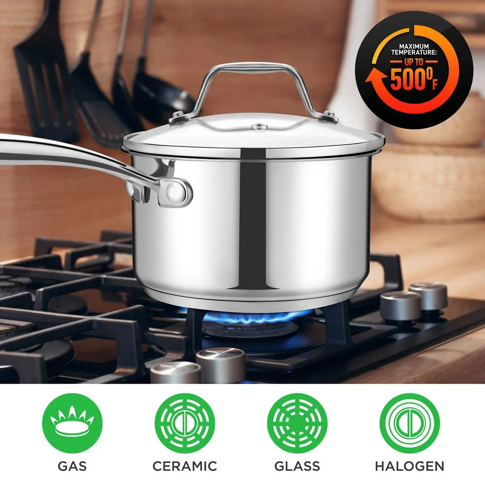 Nutrichef NCSP2 casserole inox 1,9 L avec couvercle