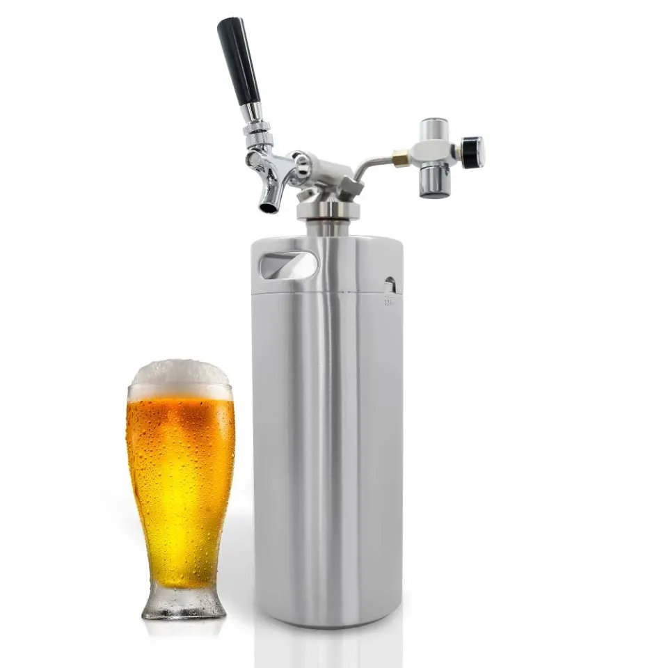 Nutrichef PKBRTP100 mini fût à bière 128 oz inox CO2